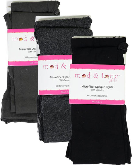 Mod & Tone Girls Microfiber Tights 2 Pack - 672