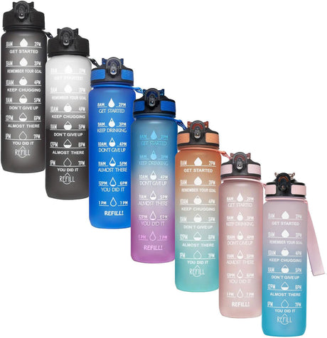 ShirtStop Motivational Water Bottle with Carrying Strap