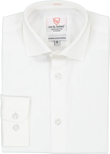 Leo & Zachary Boys Long Sleeve Twill Dress Shirt - P5590