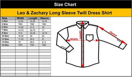 Leo & Zachary Boys Long Sleeve Twill Dress Shirt - P5590
