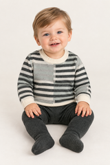 Klai Baby Boys Contrasting Stripes Knit Outfit - G3038