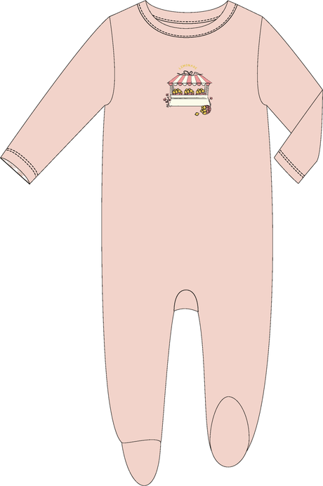 Analogie by Lil Legs Lil People Collection Baby Girls Lemon Cotton Footie - LPLGFS
