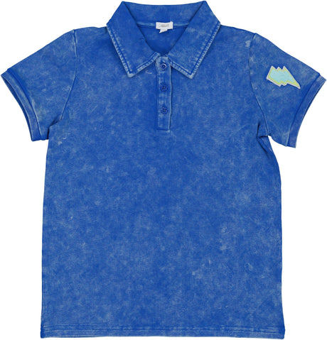 Bonjoy Boys Washed Patch Short Sleeve Polo Shirt - BTSS26051SP