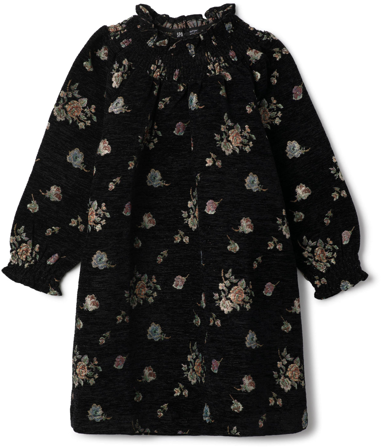 Space Gray Girls Brocade Velvet Dress - WB5CY2766D