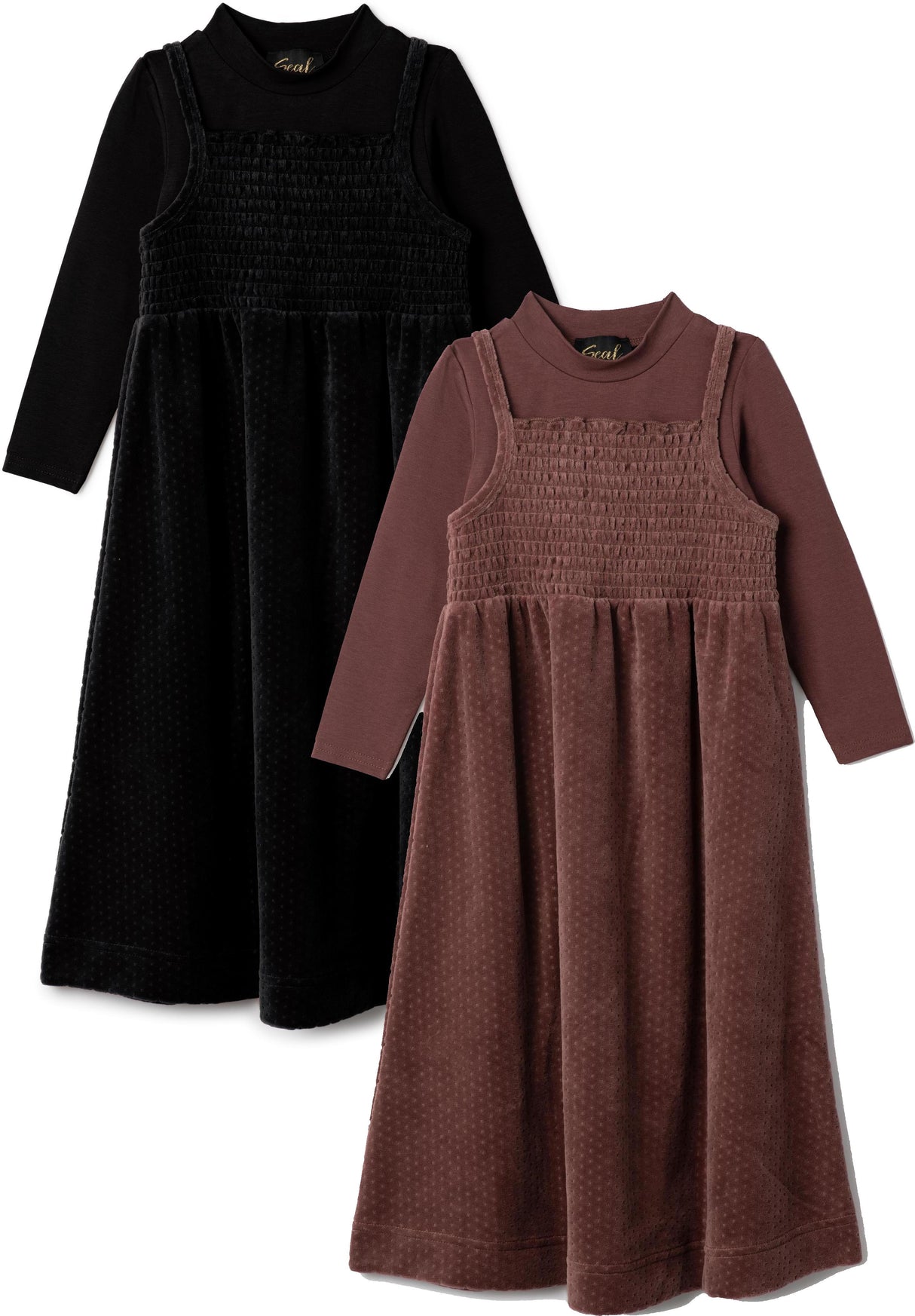 Seal Girls Dotted Velour Maxi Jumper Robe - WB5CY2797