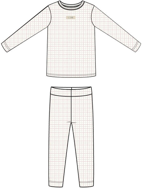 Analogie by Lil Legs Lil People Collection Boys Girls Grid Print Lounge Set Cotton Pajamas - GPLST