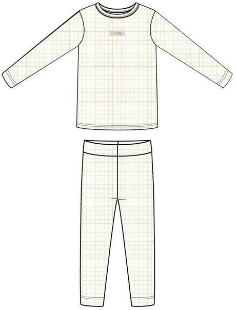 Analogie by Lil Legs Lil People Collection Boys Girls Grid Print Lounge Set Cotton Pajamas - GPLST