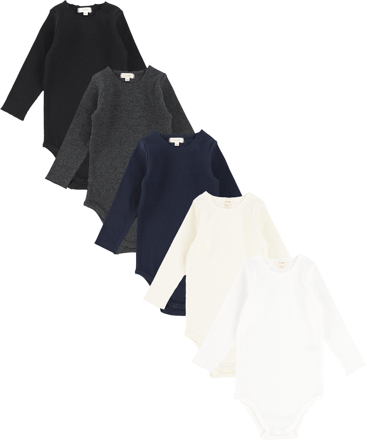 Lil Legs Ribbed Basic Collection Baby Toddler Boys Girls Long Sleeve Crewneck Bodysuit Onesie - CO