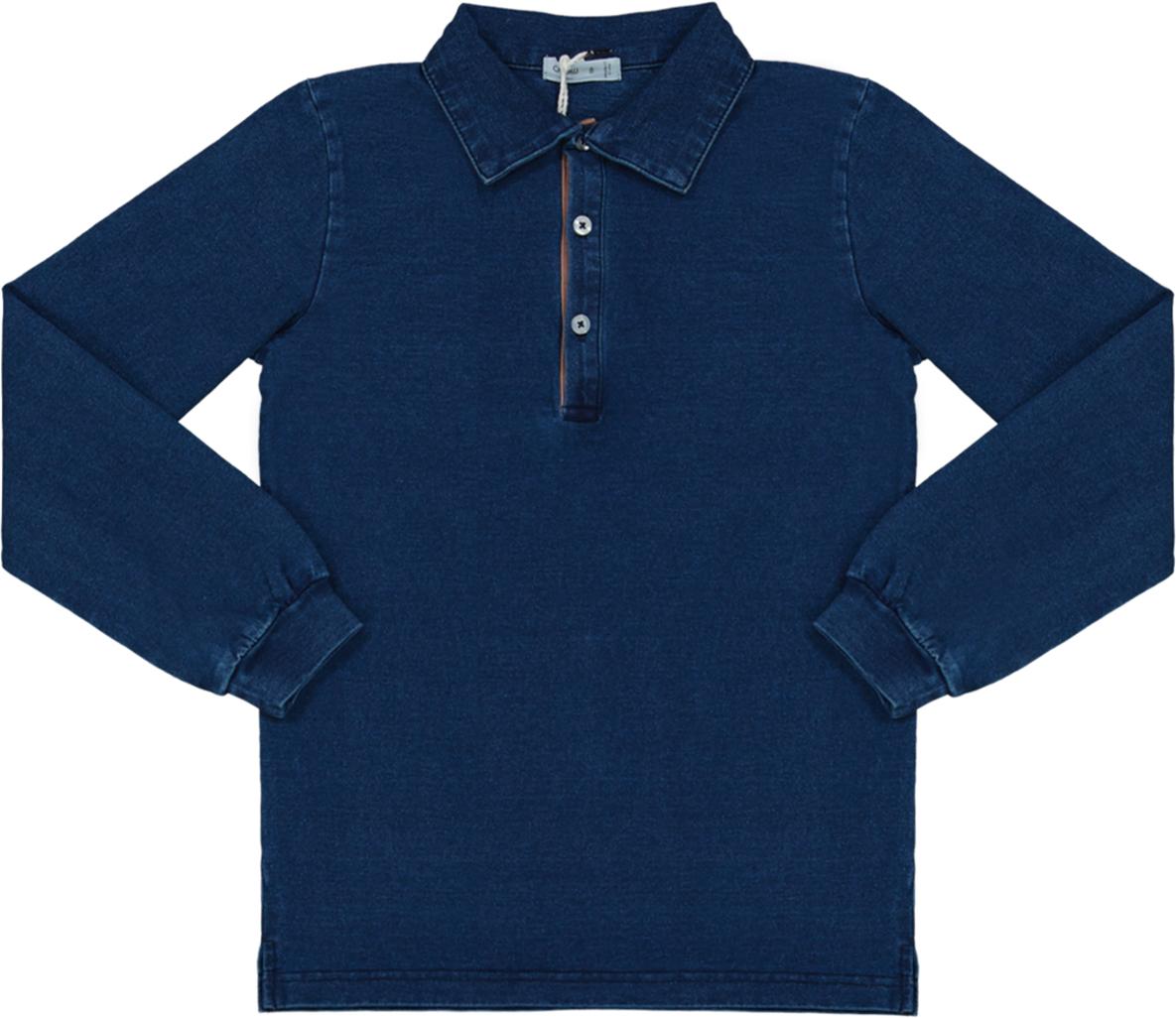 Crew Kids Boys Denim Long Sleeve Polo Shirt - AL3060