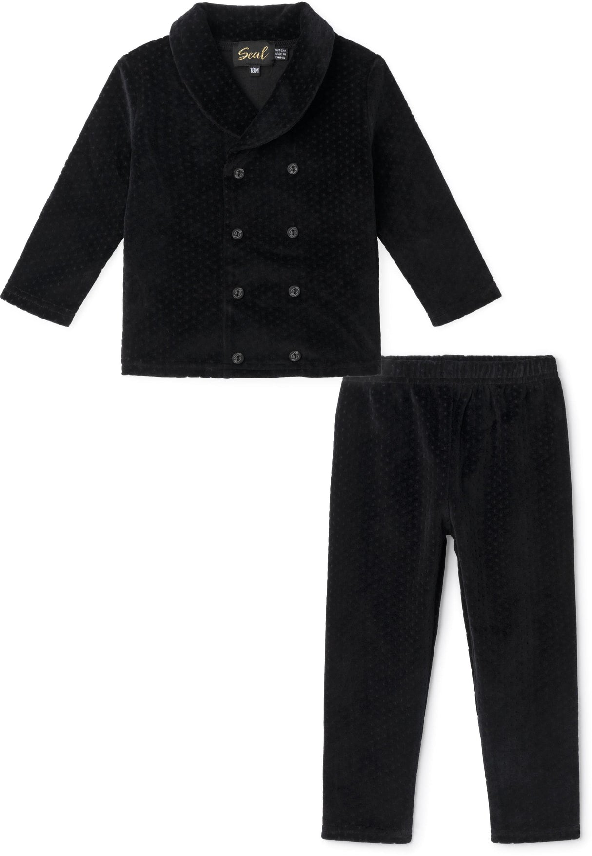Seal Boys Dotted Velour Pajamas - WB5CY2797EB