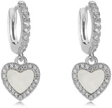 Tiny Gem Girls Pearl Heart Hanging Huggy Earring - TG3034
