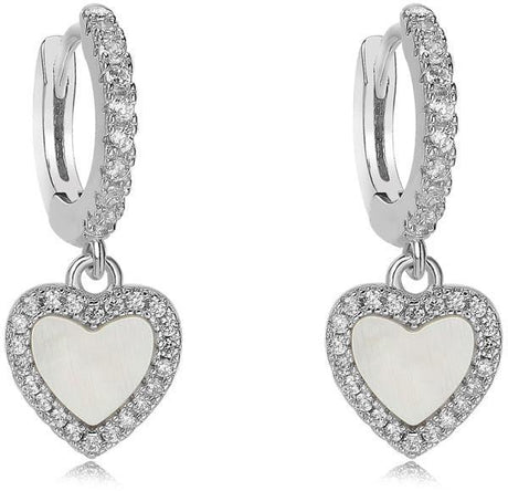 Tiny Gem Girls Pearl Heart Hanging Huggy Earring - TG3034