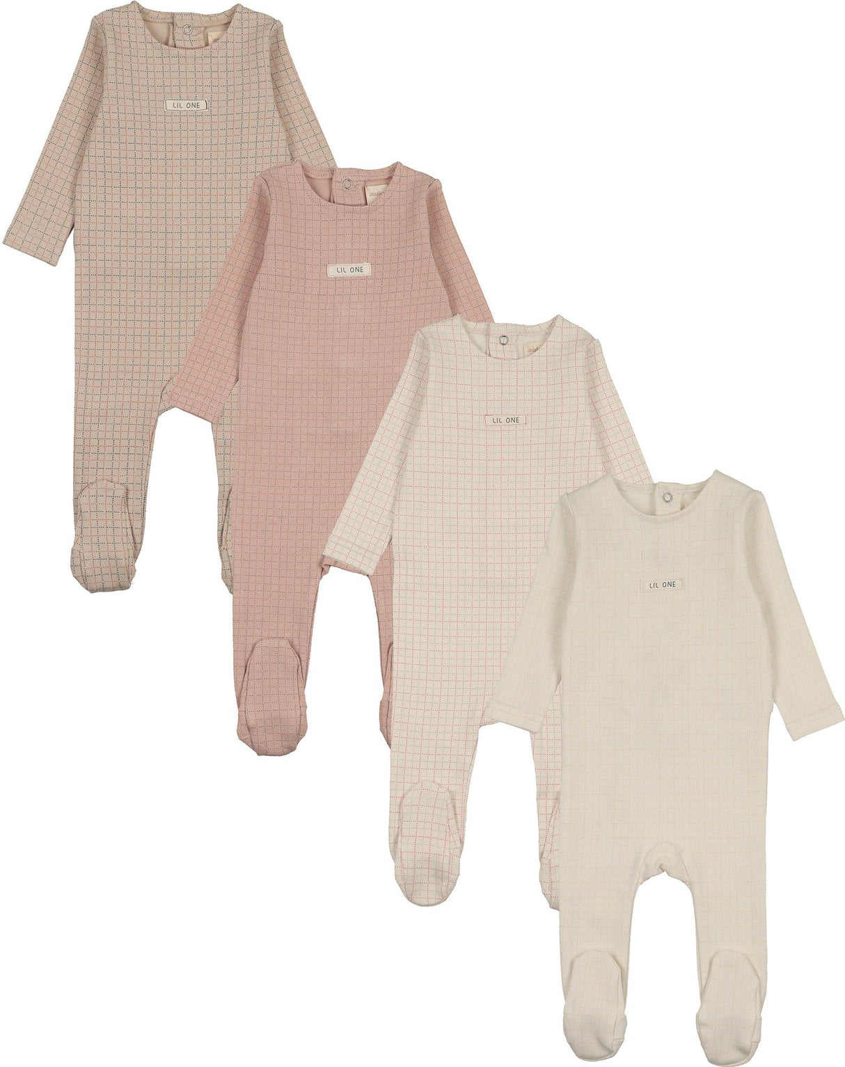 Analogie by Lil Legs Lil People Collection Baby Boys Girls Grid Print Cotton Footie - GPF