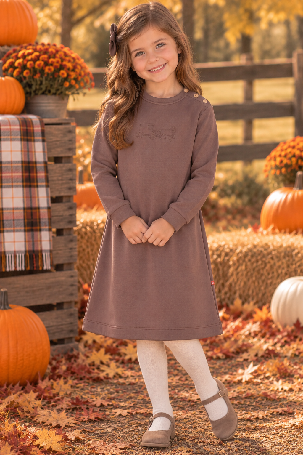 Chambray Girls Ranch Dress - AW114/AW115