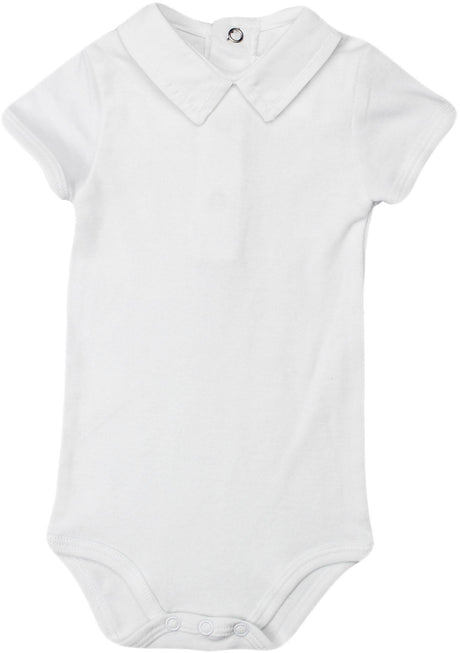 t cottons Baby White Short Sleeve Bodysuit - OS18-BC