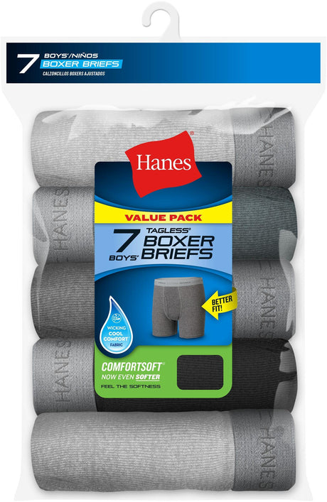 Hanes Boys Assorted Boxer Briefs 7 Pack - B749V7