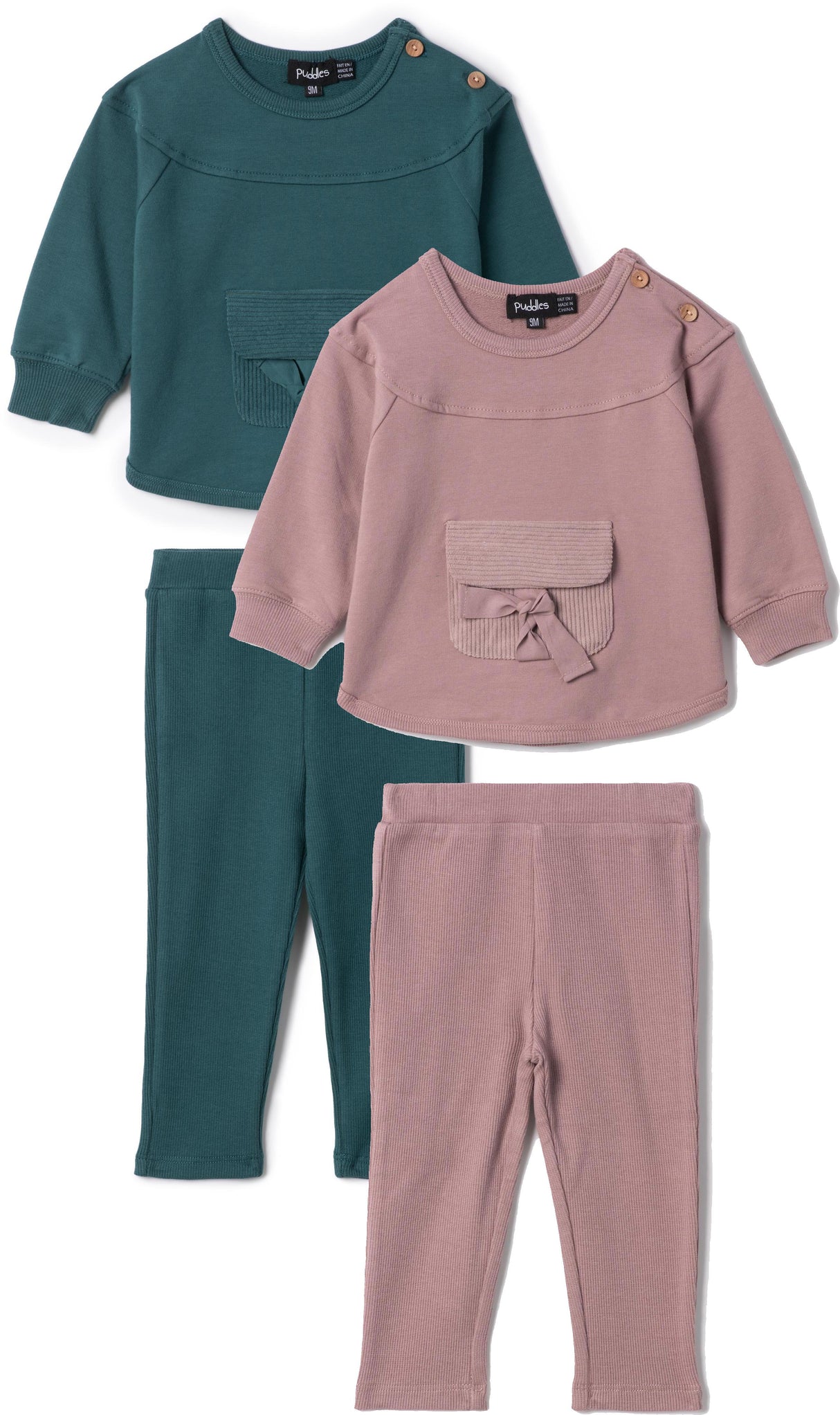 Puddles Baby Boys Girls Corduroy Pocket Outfit - WB5CY2803E