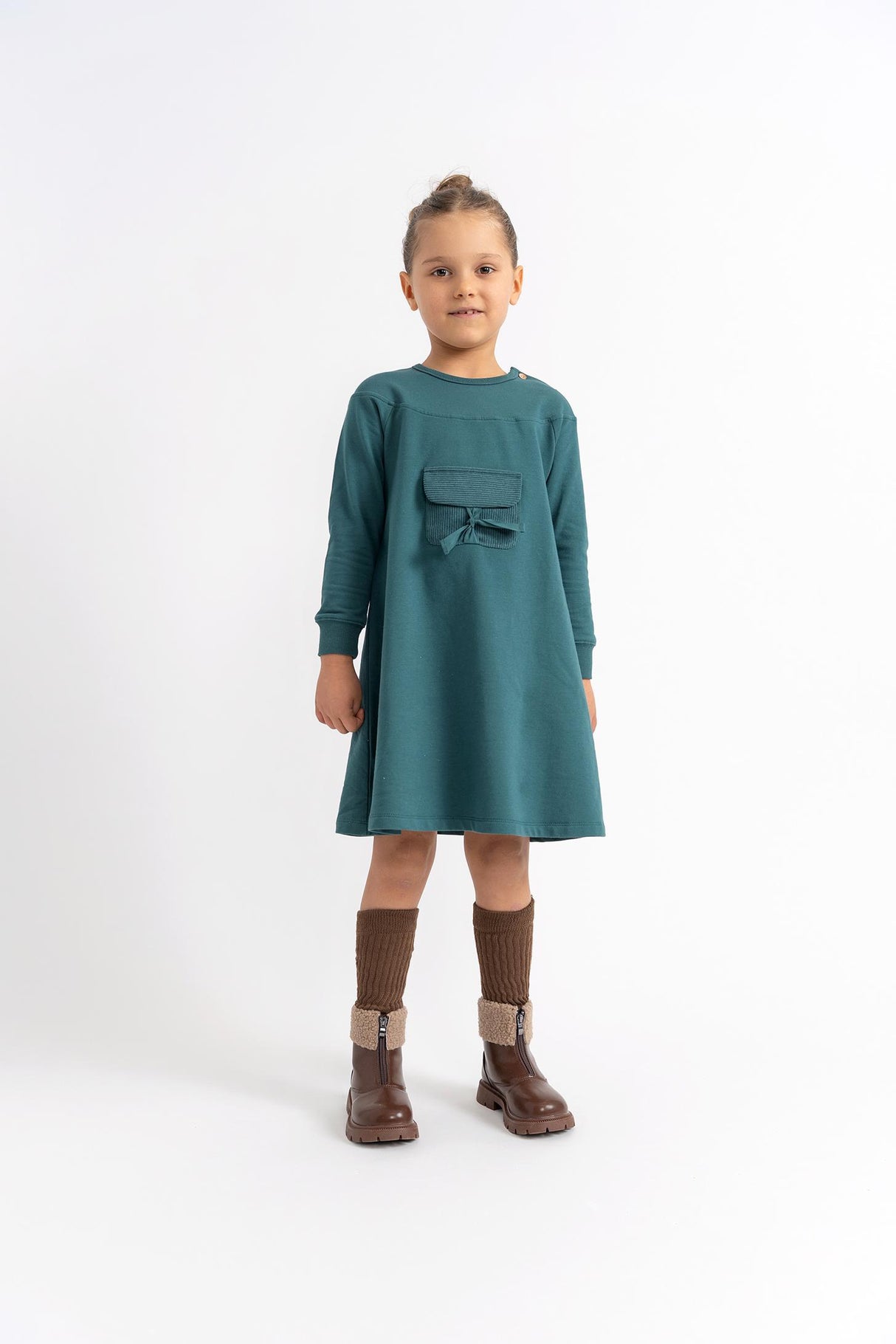 Puddles Girls Corduroy Pocket Dress - WB5CY2803D