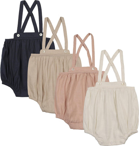 Analogie by Lil Legs  Embroidered Linen Collection Baby Boys Girls Suspender Bloomers - SLSB