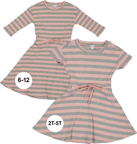 Bonjoy Girls Embroidered Stripe Dress - BTSS26005D