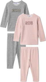 Whipped Cocoa Boys Girls Bro Sis Velour Pajamas - WB5CY2811E