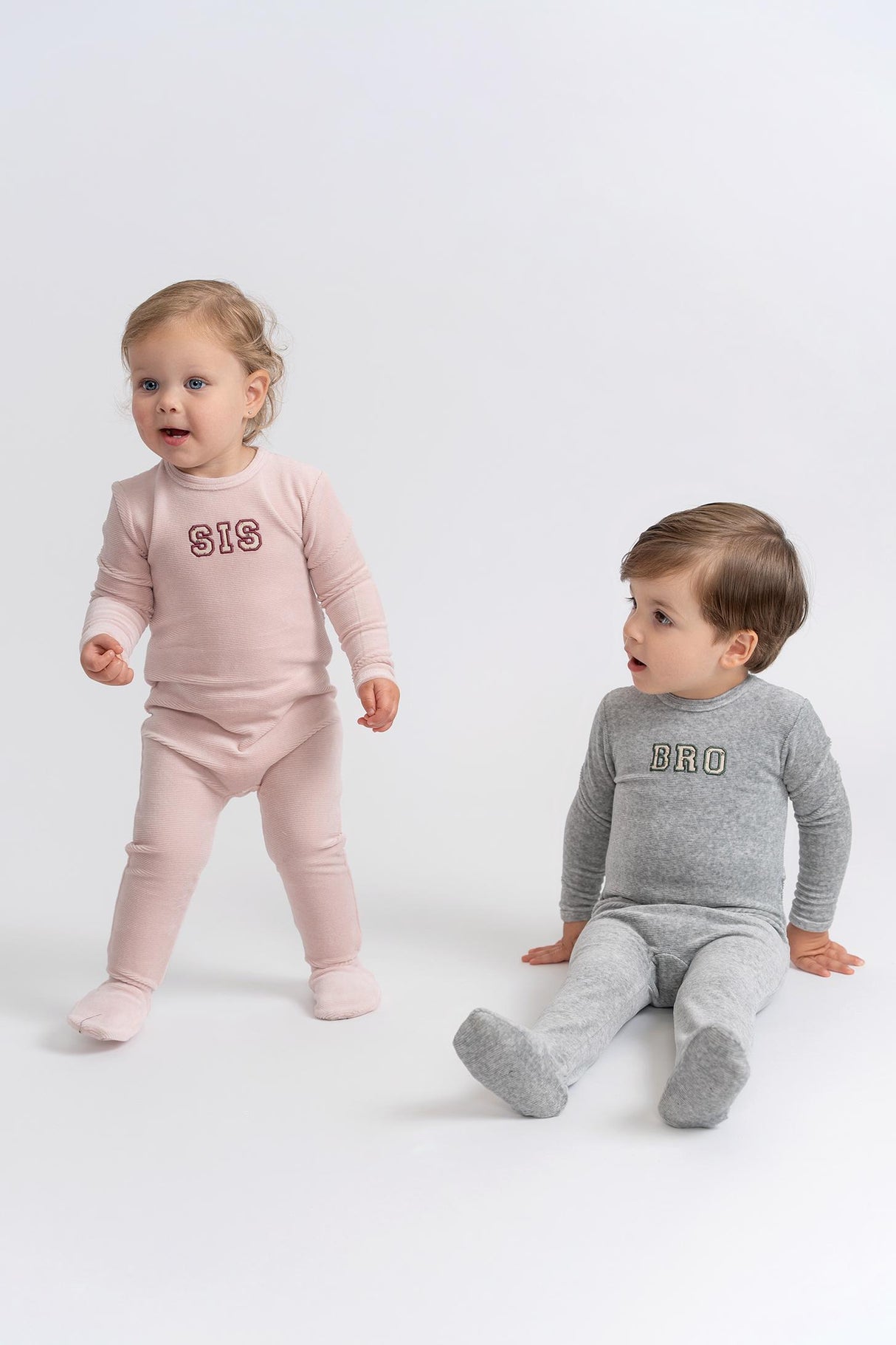 Whipped Cocoa Baby Boys Girls Bro Sis Velour Stretchie - WB5CY2811