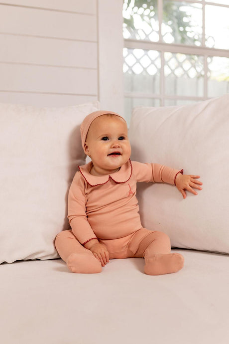 Pouf Baby Boys Girls French Grandpa Cotton Footie & Beanie Set