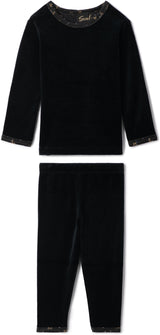 Seal Girls Floral Edge Velour Pajamas - WB5CY2815EV