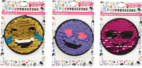 Expressions Emoji Flippy Sequin Ponytail Holder - EX1442