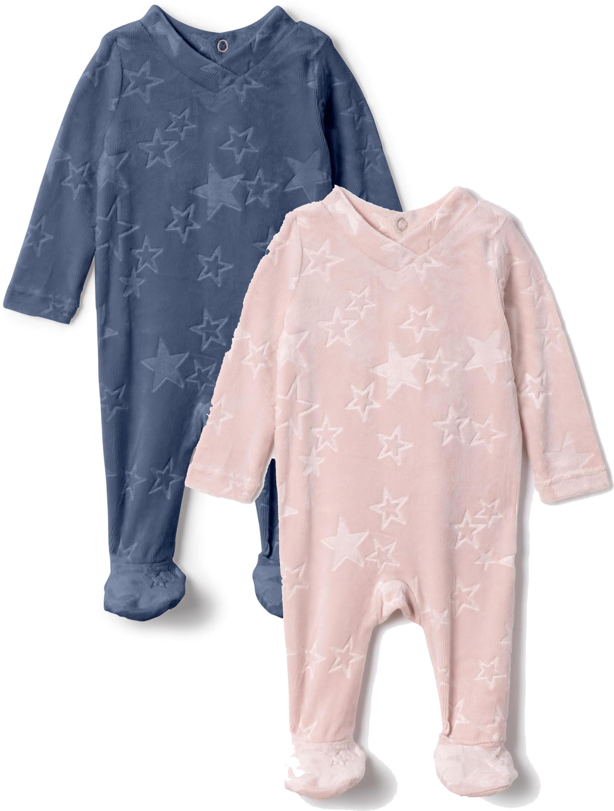 Whipped Cocoa Baby Boys Girls Embossed Stars Velour Stretchie - WB5CY2837