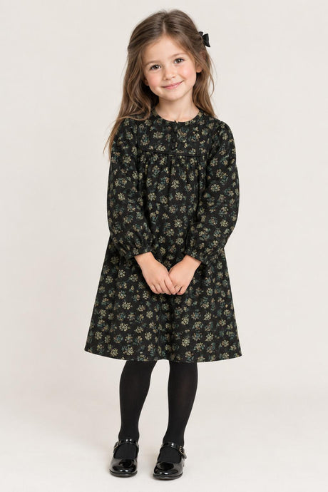 Lilou Girls Quilted Floral Dress - C-30121