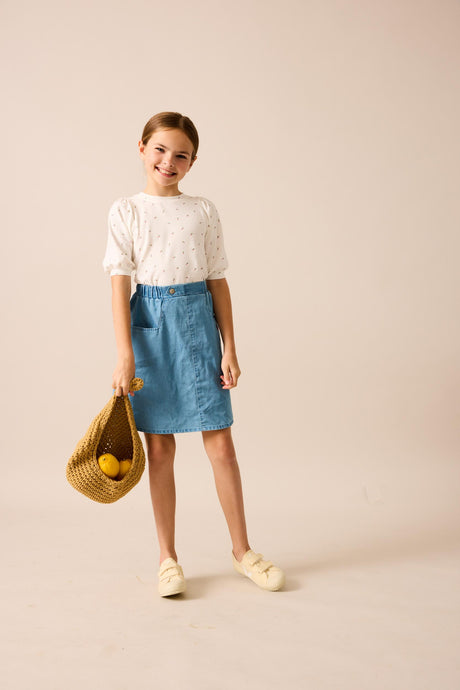 Analogie Lil Legs Denim Capsule Collection Girls 3/4 Sleeve T-shirt Tee - DGT