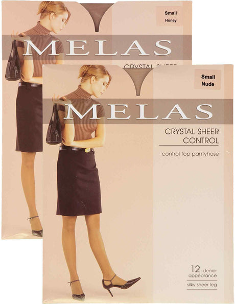 Melas Womens Sheer Control Top 12 Denier Pantyhose - AS-609