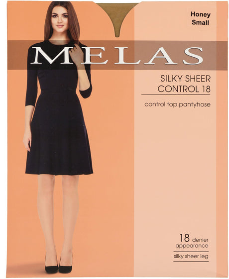 Melas Womens Silky Sheer Control Top 18 Denier Pantyhose - AS-622