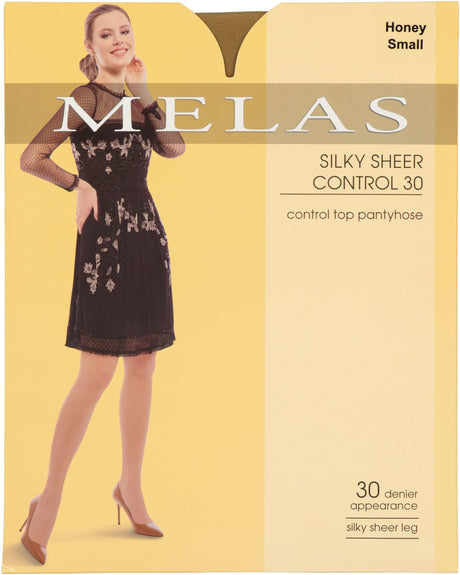 Melas Womens Silky Sheer Control Top 30 Denier Pantyhose - AS-627