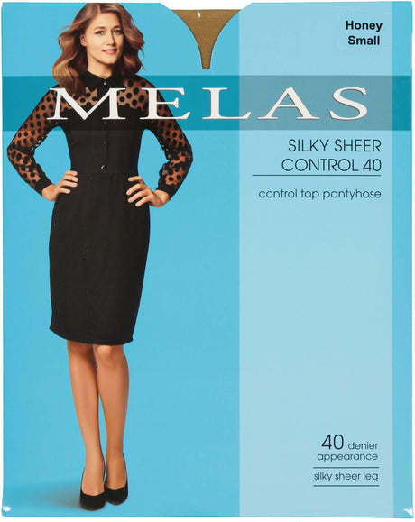Melas Womens Silky Sheer Control Top 40 Denier Pantyhose - AS-632