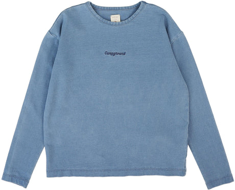 Analogie by Lil Legs Dainty Denim Collection Girls Dainty Denim Long Sleeve T-shirt Tee - DDGLS