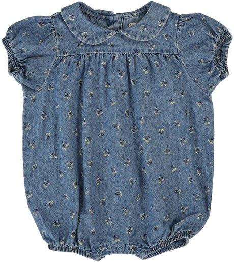 Analogie by Lil Legs Dainty Denim Collection Baby Girls Dainty Denim Romper - DDGR