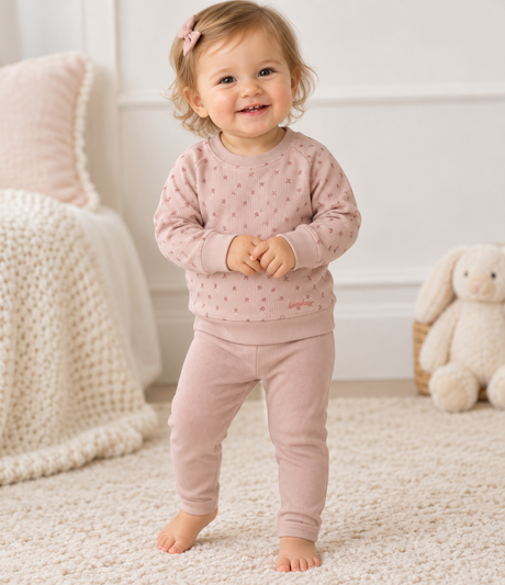 Bondoux Bebe Baby Boys Girls Ribbed Outfit - W26-329TP