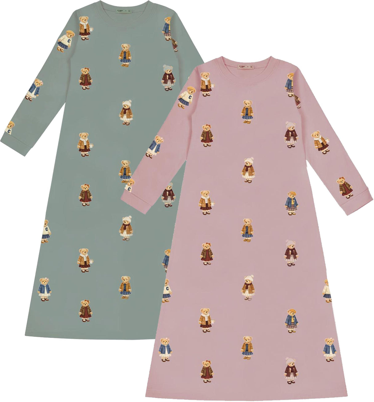 Crew Lounge Girls Bear Print Cotton Nightgown - SG3222