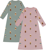 Crew Lounge Girls Bear Print Cotton Nightgown - SG3222
