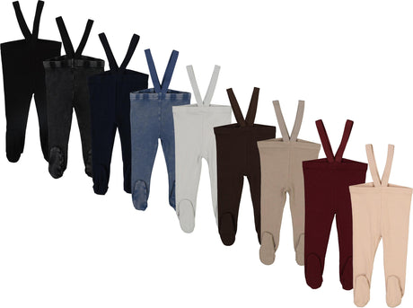 Lil Legs Ribbed Basic Collection Baby Toddler Boys Girls Footed Suspender Legging - SLGF/CL001