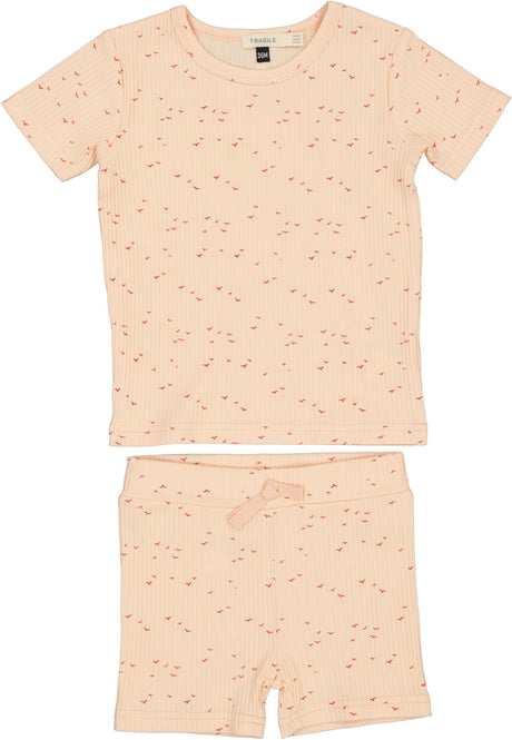 Fragile Boys Girls Ribbed Bird Print Baby Outfit - SB4CP4989ES