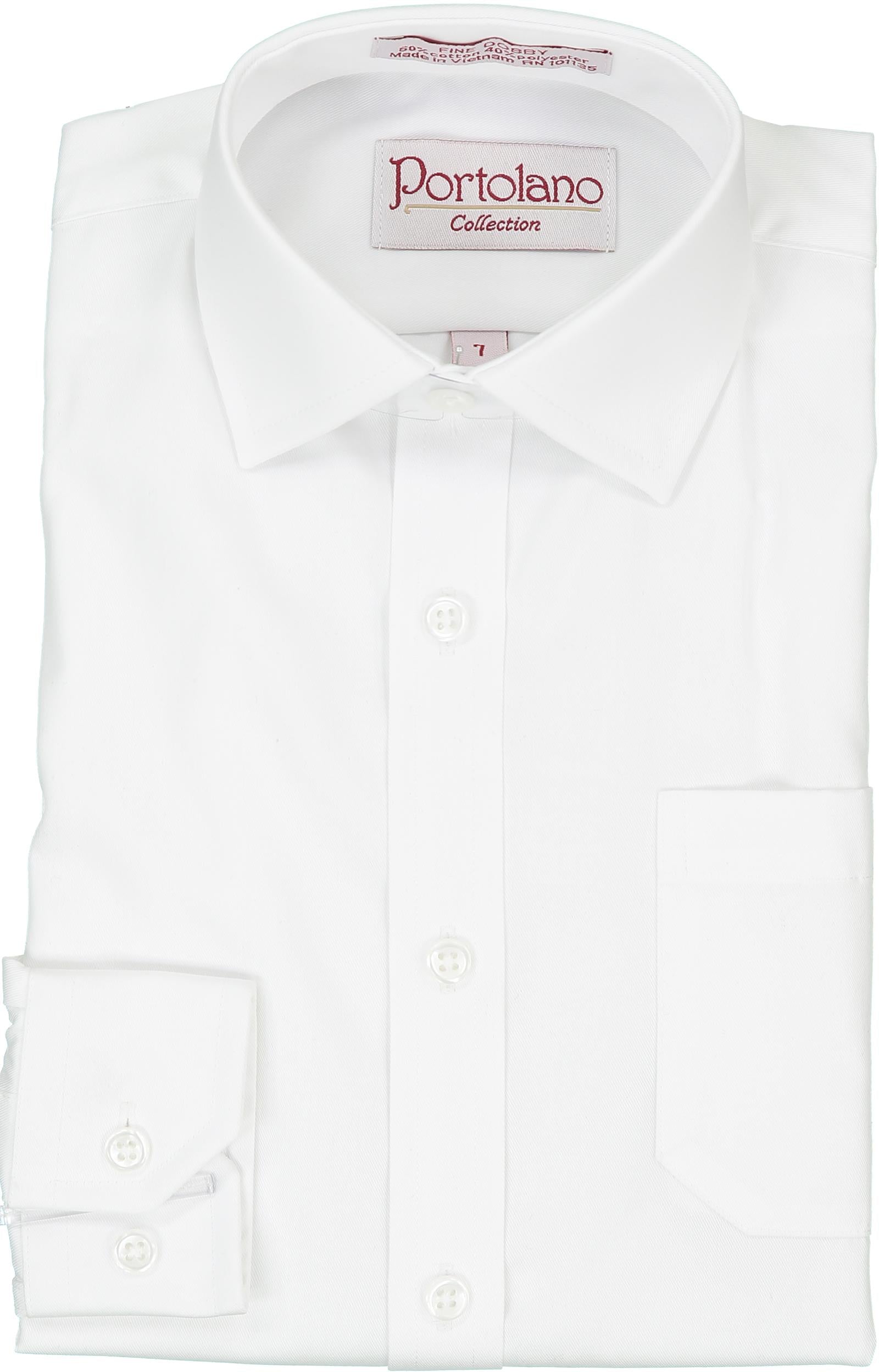 Portolano Boys Long Sleeve White Textured Dress Shirt 2630 ShirtStop portolano-boys-long-sleeve-white-textured-dress-shirt-2630-shirtstop