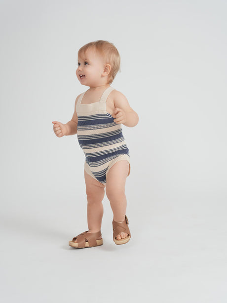 Hopscotch Baby Boys Textured Knit Romper - SB6CP7323O