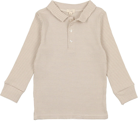 Lil Legs Ribbed Fashion Collection Boys Long Sleeve Polo Shirt