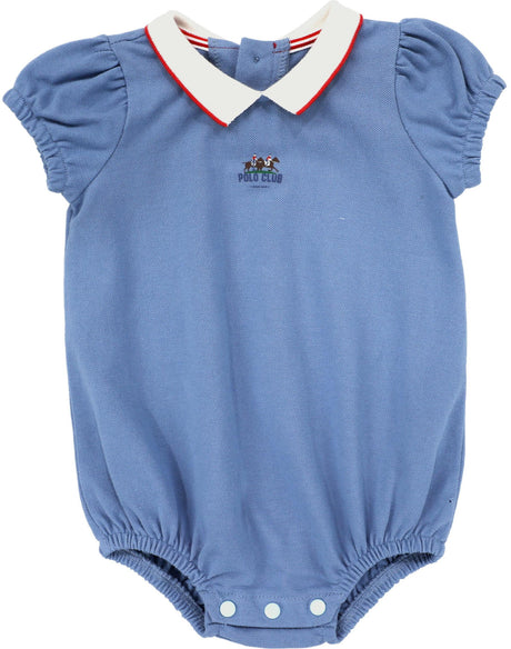 Analogie by Lil Legs Sport Collection Baby Toddler Girls Puff Sleeve Polo Romper - SCPSR
