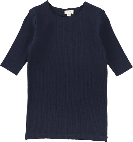Lil Legs Ribbed Basic Collection Girls 3/4 Sleeve T-shirt