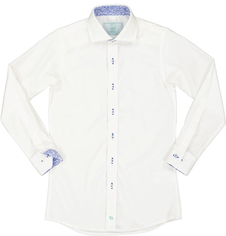 T.O. Collection Boys Long Sleeve Dress Shirt with Contrast Stitch - Fall 2023