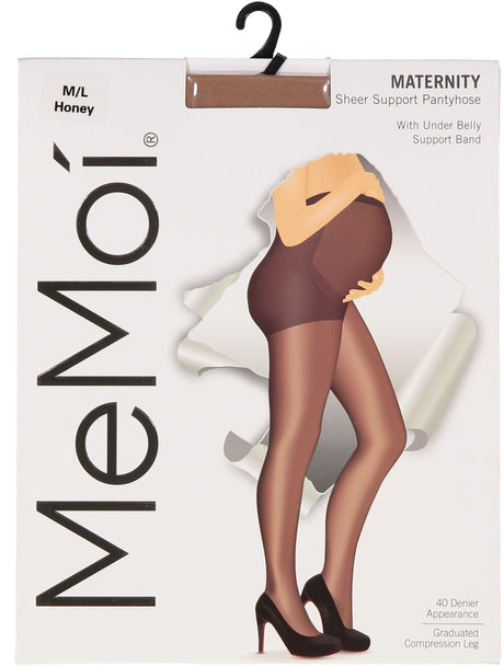 Memoi Womens Maternity 40 Denier Sheer Support Pantyhose - MA-402